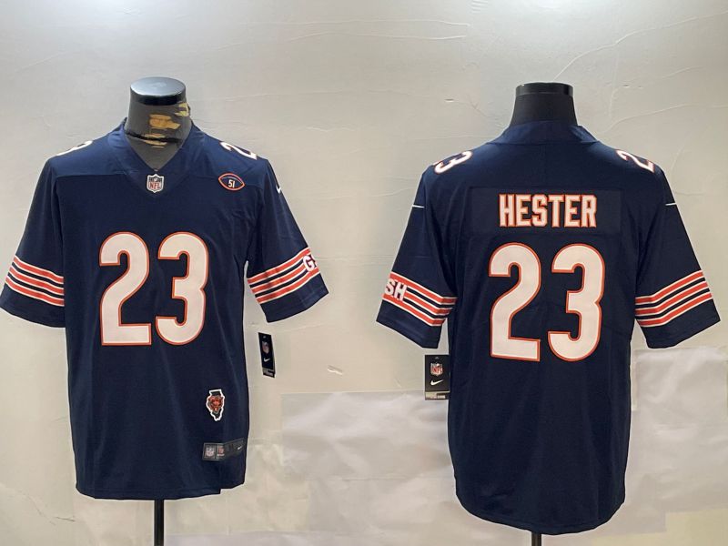 Men Chicago Bears #23 Hester Blue 2024 Nike Limited NFL Jersey style 1